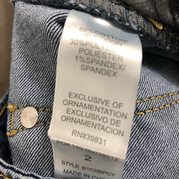 Democracy Slim Straight Flood Blue Denim Distressed Jeans Size 2 Vintage - Picture 7 of 7